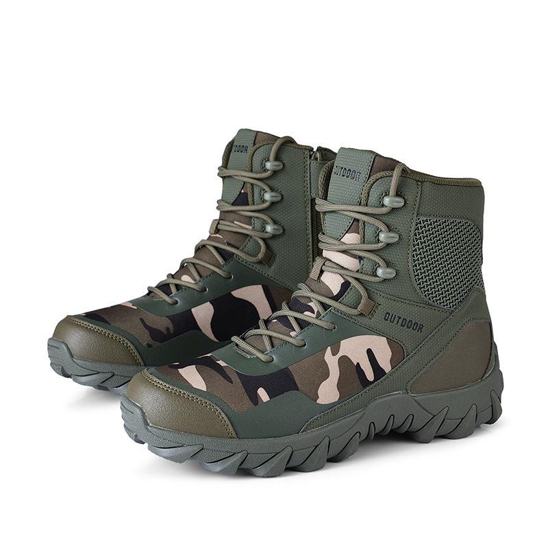 

2 Battlefield tactical boots men s Ukrainian leather medium tube low-top sole imitation leather 46 армія зелений колір
