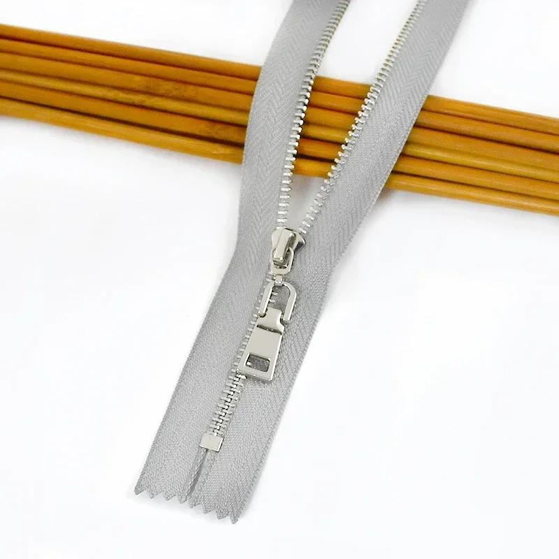 5Pcs Meetee 15/18/20/25/30cm 3# Metal Zippers Close-End Auto Lock Zips for Bag Garment Zip Closure Repair Sewing Accessories