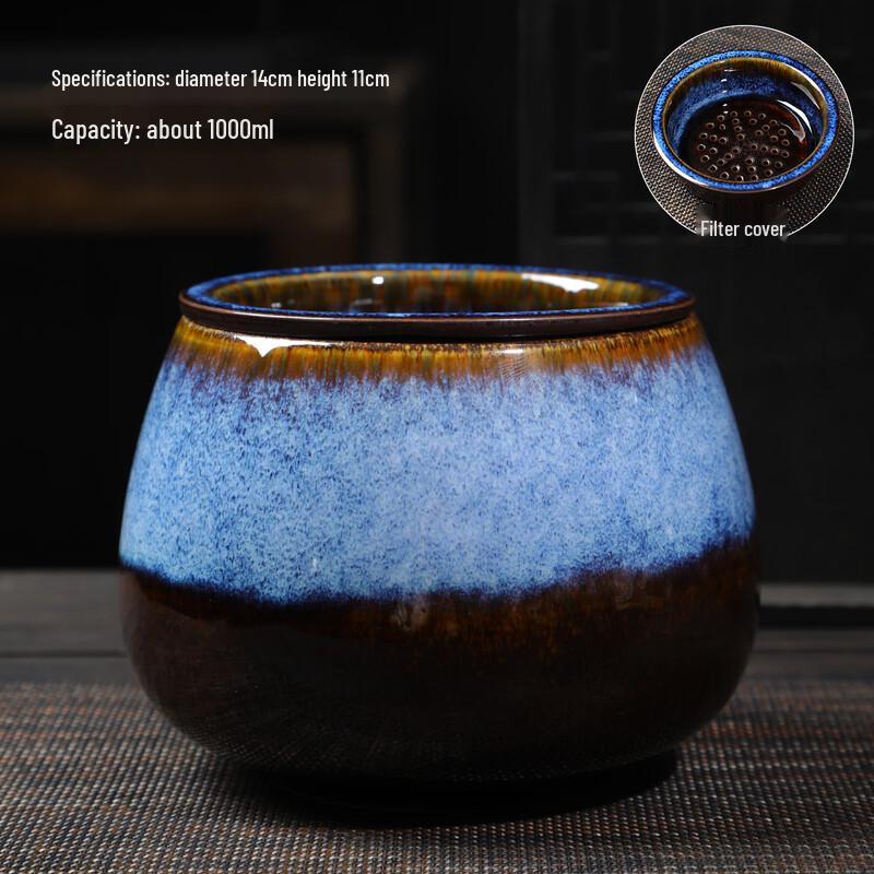 Kiln Glazed Ceramic Tea Waste Pot