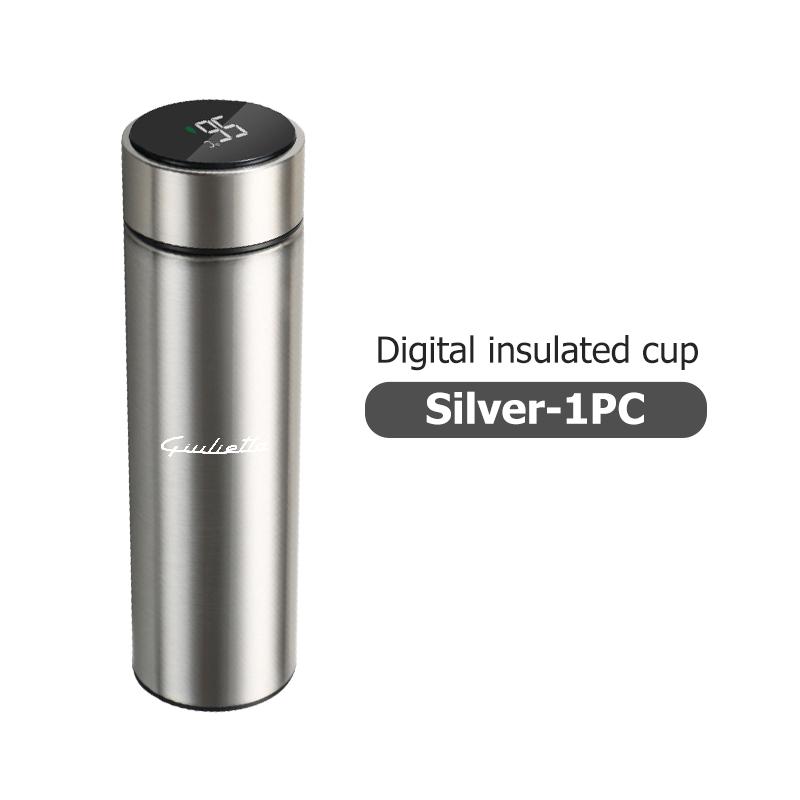 1Pcs Car Smart Thermos Bottle With Temperature Display For Alfa Romeo Giulietta GT 159 147 156 Mito Brera Giulia Spider F1