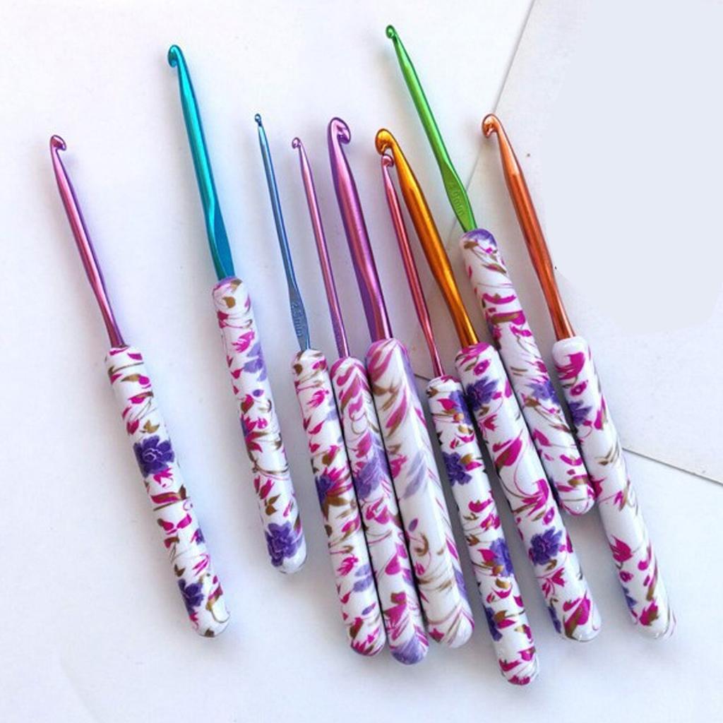 9 ks Sada háčků na háčkování 2,5-6,0 mm Háčkovací jehla Tištěná sada pletacích jehlic Háčkovací příslušenství pro ruční práce