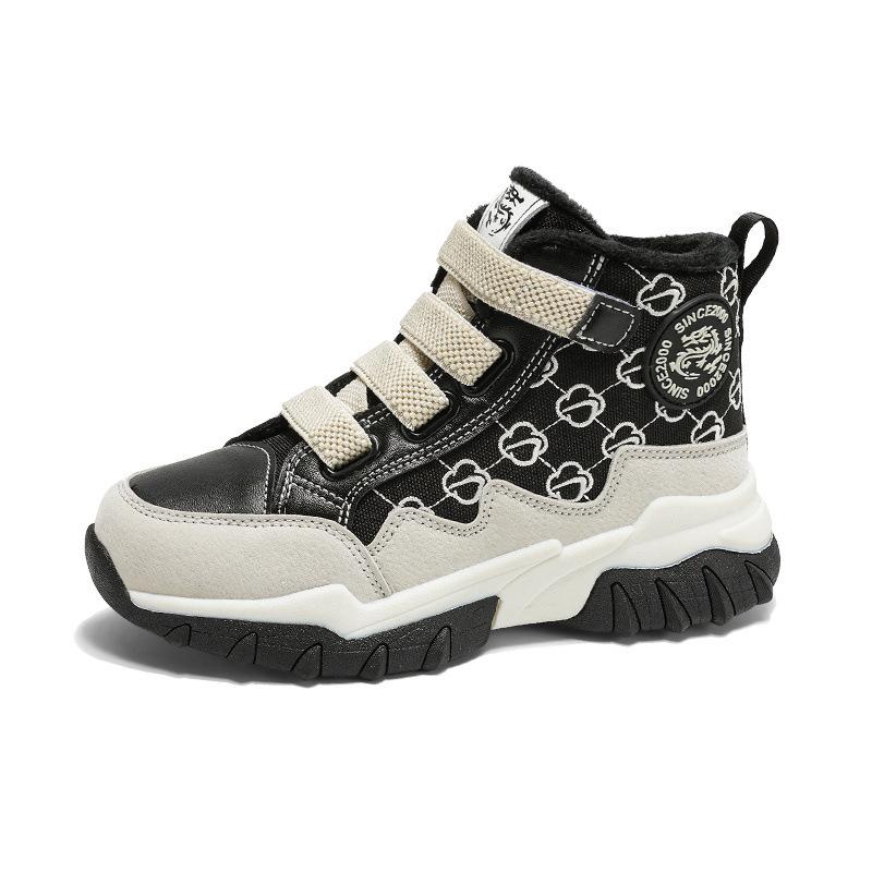 Sneakers in Cotone Foderate in Velluto per Bambini - Autunno/Inverno 2025, Calde, Antiscivolo, Suola Morbida, alla Moda per Bambini e Bambine