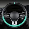 Full Leather Universal Car Steering Wheel Cover Breathable Anti Slip Car Decoration 37-38cm Steering Wheel Cover Accessories
