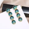S925 silver needle niche baroque retro personalized crystal stud earrings women's fashion versatile long temperament earrings