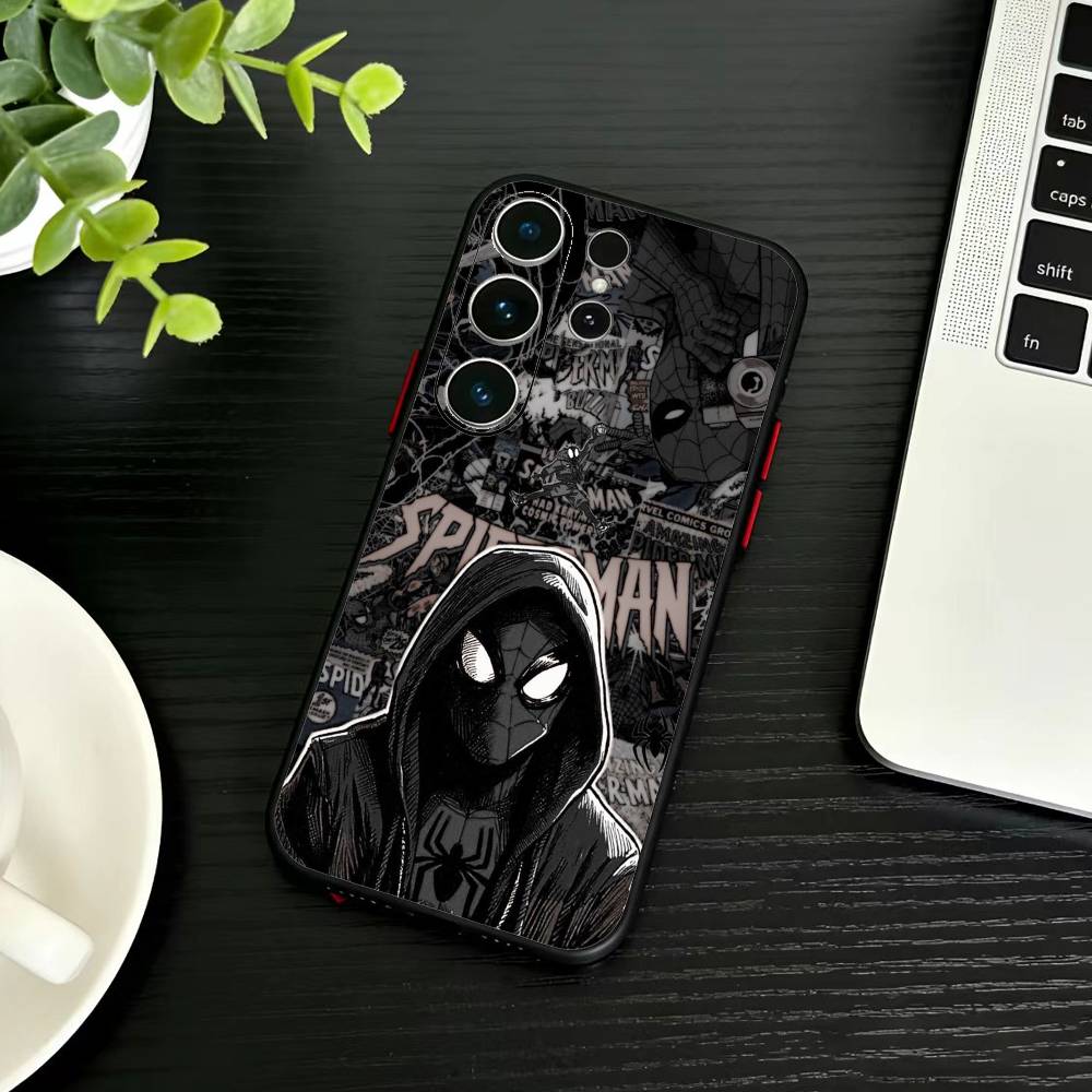 Custodia Cool per Telefono L-Spider-J-Mans Per Samsung S26,S25,S24,S23,S22,S30,S21,Ultra,Plus,FE 5G Cover Morbida Nera