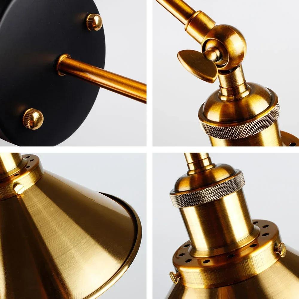 E27 Vintage Wall  Industrial Wall Lamp Light Adjustablefor Restaurants Galleries Aisle Kitchen Black Indoor Decor Lights