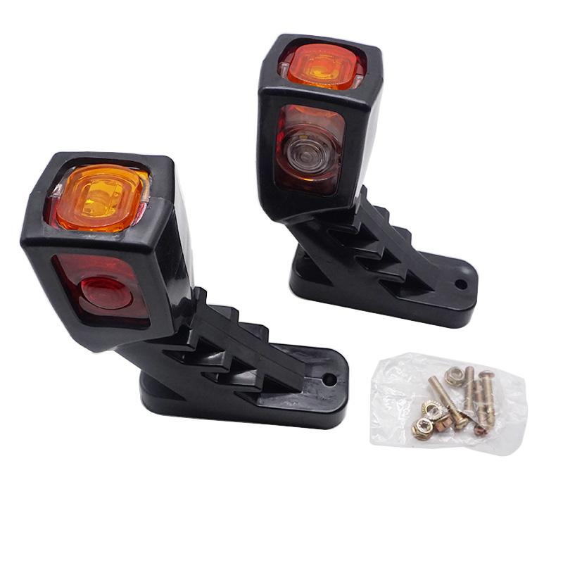 2PCS 3Faces White Red Yellow 12/24V LED Side Marker Light TailLight For Trailer Truck Van Lorry Indicator Lamp Truck Side Lamp