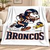Denver Broncos Decke Flanelldecke Weich Gemütlich Plüsch Überwurf für Sofa Bett Leichtgewichtige Heimdekoration Outdoor Camping