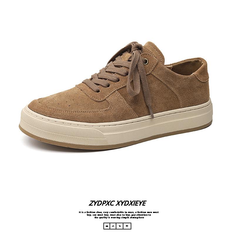 

Осень 2025 года, новые мужские туфли на шнуровке в стиле ретро, повседневные туфли для серфинга, мужские низкие модные туфли из коричневой кожи 8001-K 38 светло-коричневого