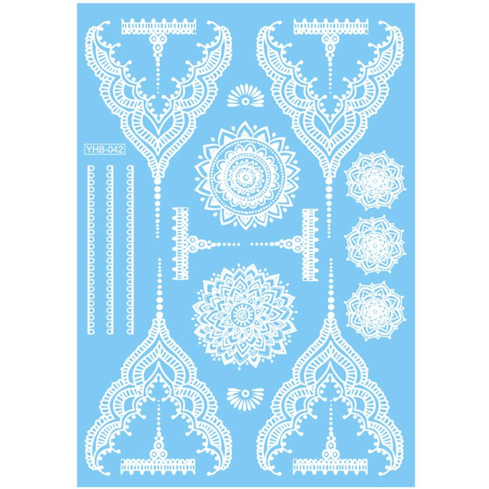 Lace Flower White Tattoo Stickers Long-lasting Butterfly Tattoo Stickers Women Men