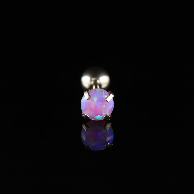 Shinma Fashion Titanium Steel Ear Studs Ultra-Fine Needle Op10 Sakura Pink, 0.8mm Thick Lead, Single Unit