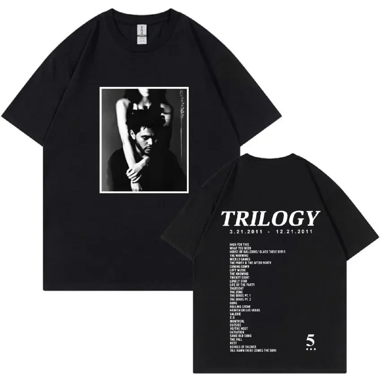 

The Weeknd Trilogy Music Album T Shirt Men s Fashion Tee Shirt Unisex Casual Aesthetic Short Sleeve T-shirt Streetwear S чёрный