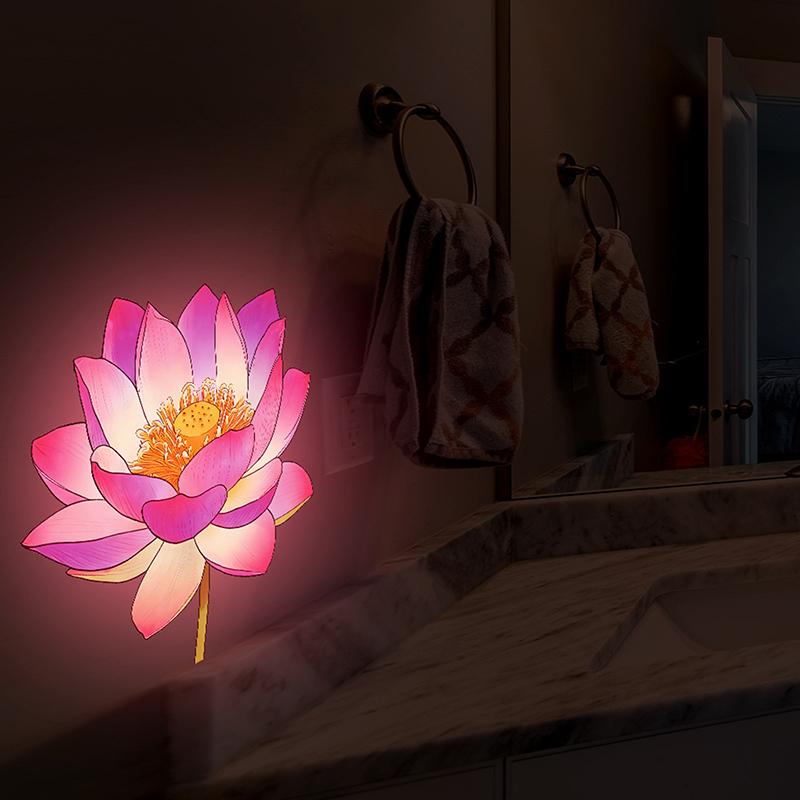 Adesivi per WC a Forma di Fiore Luminescenti Autoadesivi Rimovibili Decalcomanie Floreali Luminose Decorazioni per Finestre Muri Adesivi per Auto