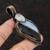 Owyhee Blue Opal Copper Wire Wrapped Pendant Handmade Gemstone Pendant Copper Jewelry For Gift Rainbow Moonstone Pendant Wire Wrap Jewelry