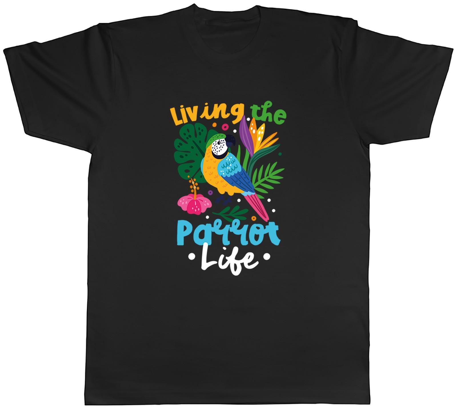 Funny Living the Parrot Life Mens T-Shirt Tee Gift Top M