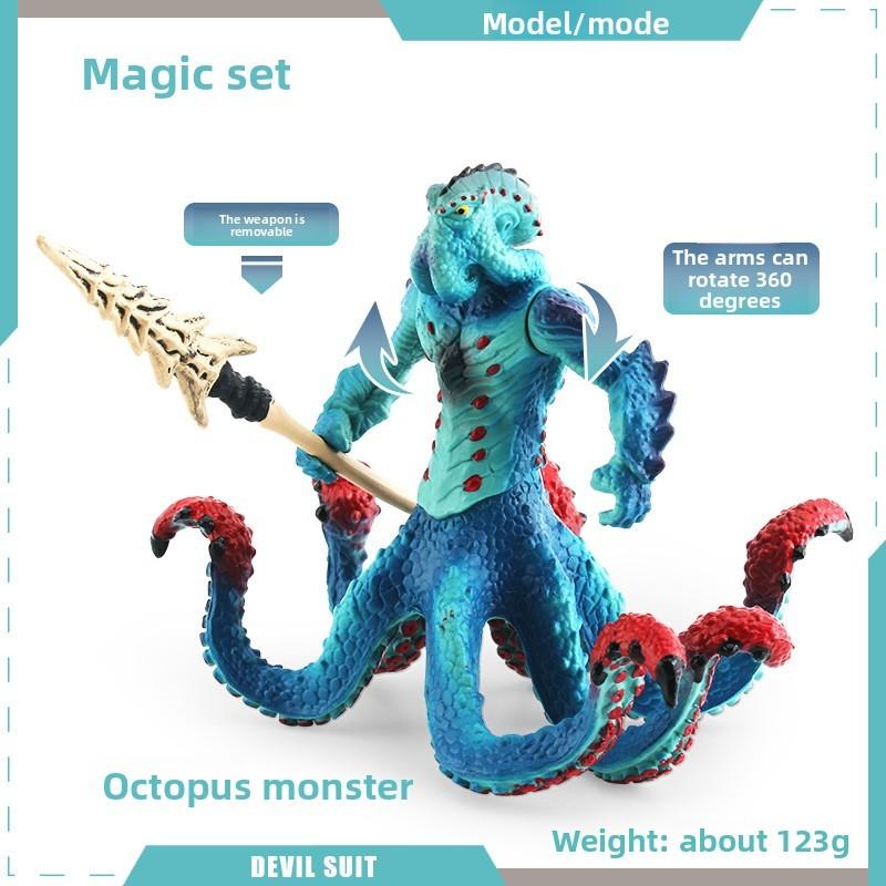 West Mythology Creatures Pvc Octopus Monster Shadow Wolf Statue Collection With Dynamic Figures For Display And Gift