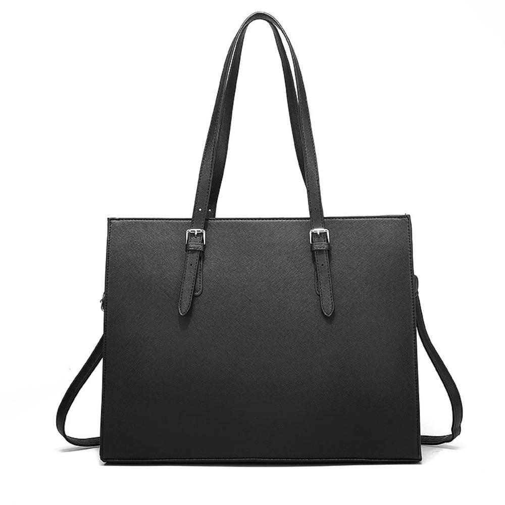 Stylish Large Capacity Laptop Tote Bag Professional Waterproof Large Capacity Bag Women Shoulder Bag Daily Commute чёрный