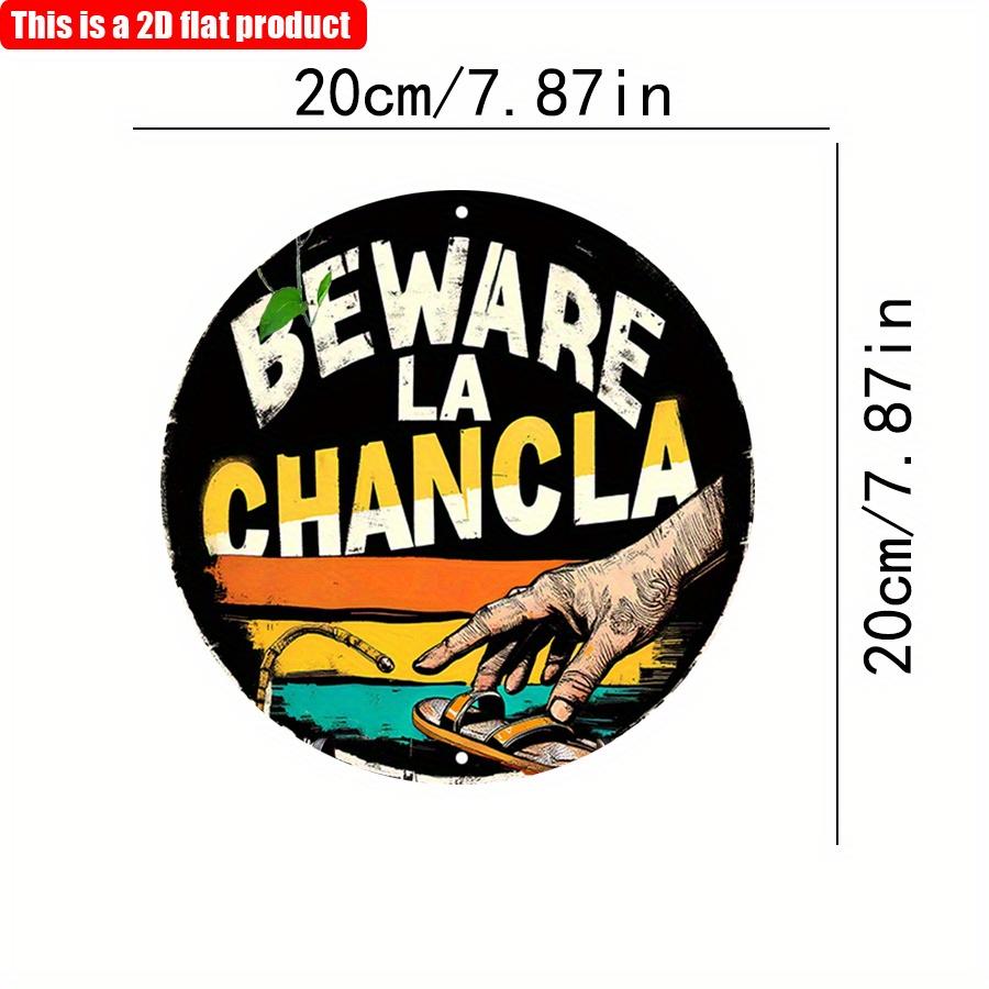 

2D плоский 20*20 см 1 шт. Beware La Chancla ретро-стиль настенное украшение с рисунком сандалий, черный фон и цветные полосы деревянный декор подходит 20*20cm