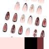 Autumn/Winter 3D Floral French Zebra Stripe Wearable Nail Tips