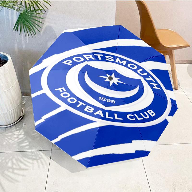 Ports Fc Crest Printed Automatic Umbrella, 8-Frame for Travel, camping, Casual Umbrella, Essential Gift for  for family and friends