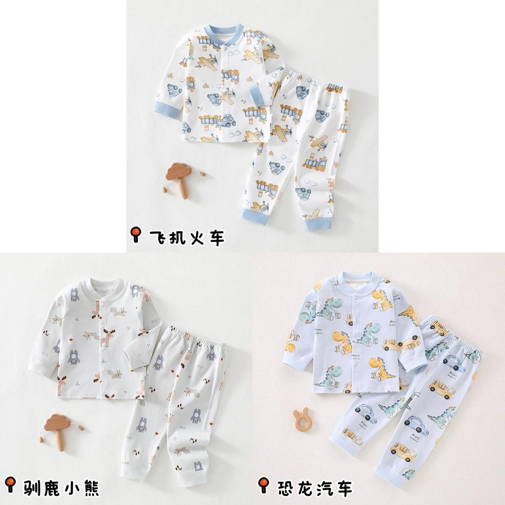 Childrens Cotton Pajama Set With Animal Prints For Newborns And Infants