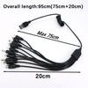 1 USB male to 5 way 10 way type c DC 5.5x2.1mm 2.0x0.7mm male 5P V3 V8 mirco usb male power charging spring cable 10 in1 charger