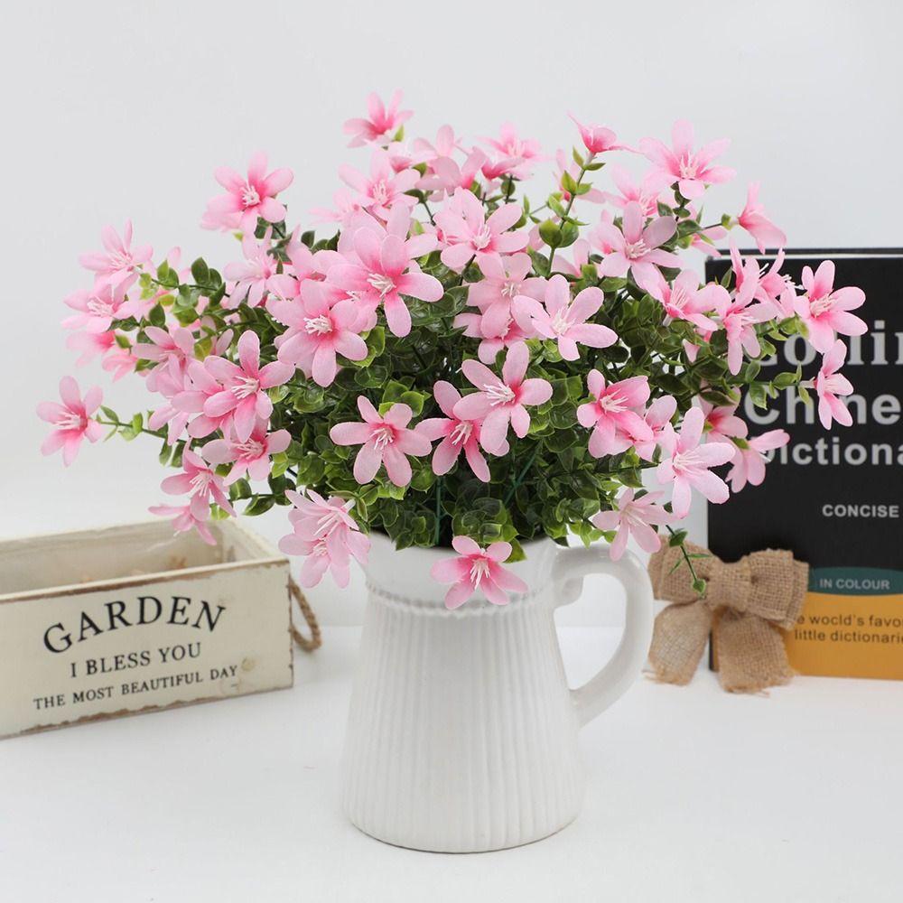 Multicolor Simulation Flower Silk Petals Faux Flower Desktop Ornament