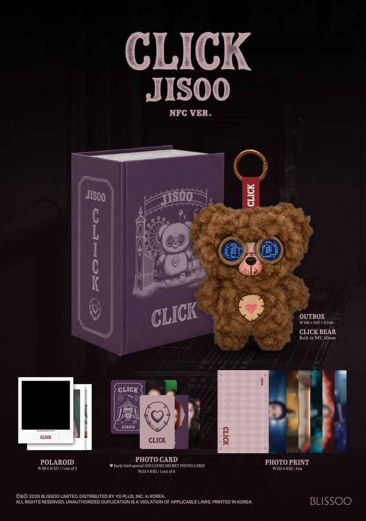 JISOO CLICK BABY BEAR NFC Ver. Official K-POP CD