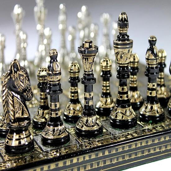 Brass Chess Game Board Set With Brass Chess Pieces Chessman Coins Pawns, for adult Christmas Fathers Mothers Gift for Him Her Birthday Gift