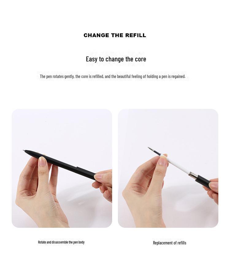 Caneta Gel Metálica Rotativa Beifa - Preta 0.5mm, Elegante Presente de Assinatura