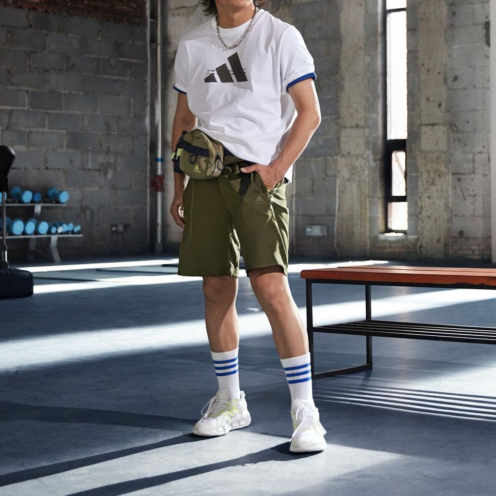 Adidas Big Logo Print Crew Neck T-Shirt Men Tops White HE9939