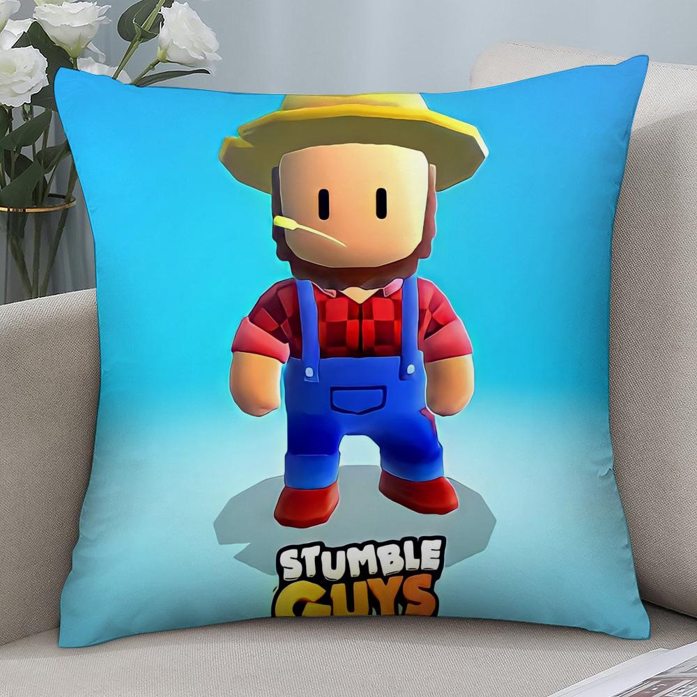 Pillow Sleeping Game S-Stumble Guys Ornamental Pillow Case Short Plush Sofa Decorative Gift Home Double-sided Printing Cushion