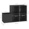 Vidaxl Shoe Cabinet, Grey With Gloss, 105X35.5X70 Cm