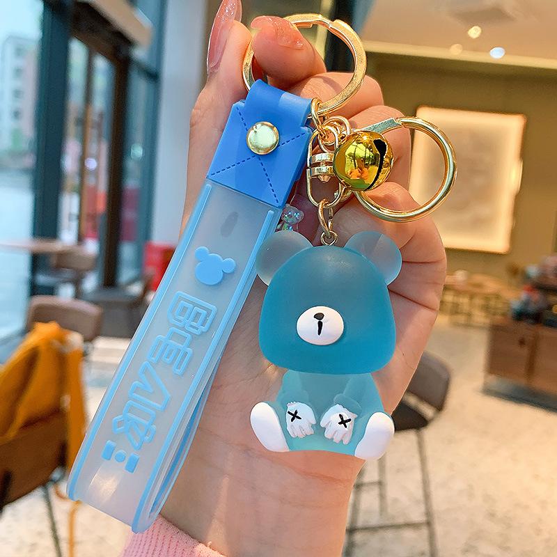 Creative Resin Jelly Bear Keychain Cute Cartoon Doll Car Key Chain Ring Women'S Exquisite Bag Pendant