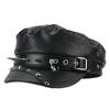 Fashion PU Leather Women Beret Punk Style Vintage Flat Top Military Caps Women's Vintage Rivet Beret Harajuku Y2K Gothic Cap
