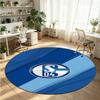 Schalke 04 Bedruckter Runder Kristall-Samt-Teppich Weicher Rutschfester BodenTeppich für Schlafzimmer Weihnachtsgeschenk