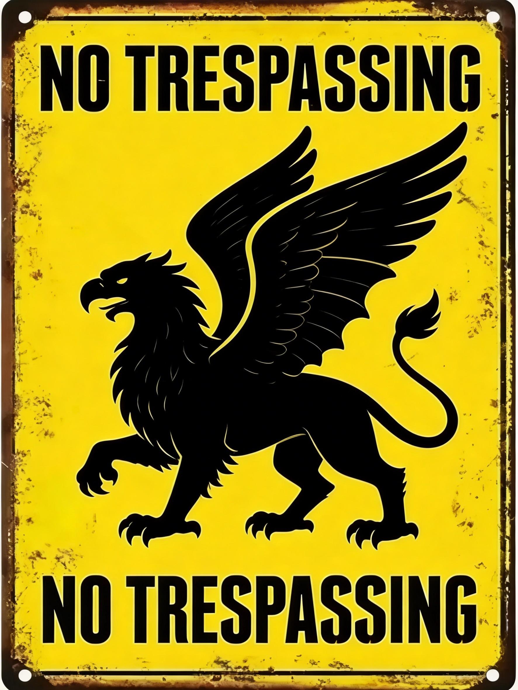 Whimsical Vintage Warning Signs A Collection of Fantasyinspired Metal Plaque Art with Iconic Slogans 20x30cm（7.8x11.8inch）