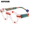 FONEX HEPIDEM Acetate Eyeglasses Frame Men New Round Brand Design Glasses Women Retro Vintage Eyewear Japanese Spectacles 9356