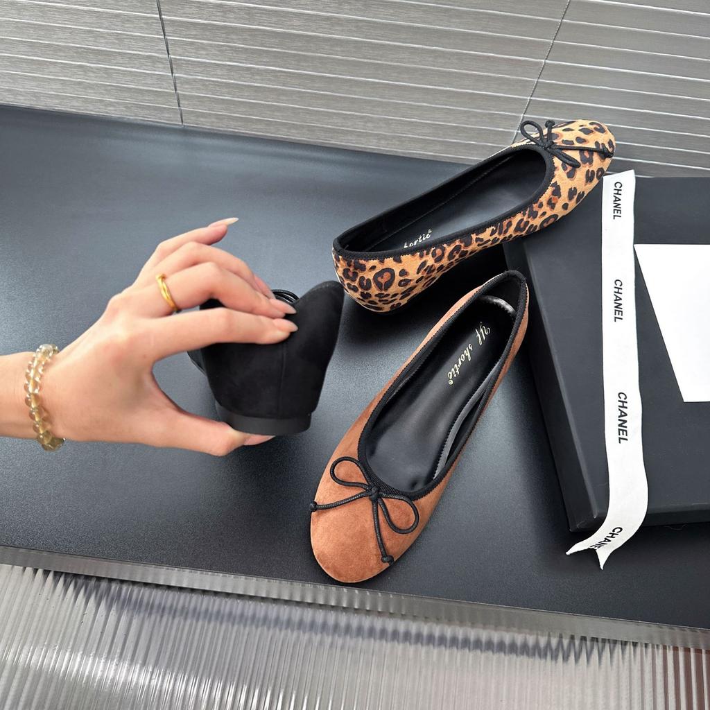 Height increase 5CM bow soft sole leopard print single shoes women's 2025 autumn new French round head not tired feet ballet shoes