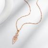 Colar Pingente Rombo Vazado Brilhante da Moda Para Mulheres Zircônia Natural Incomum Cor Ouro Rosa Joias Finas Diárias