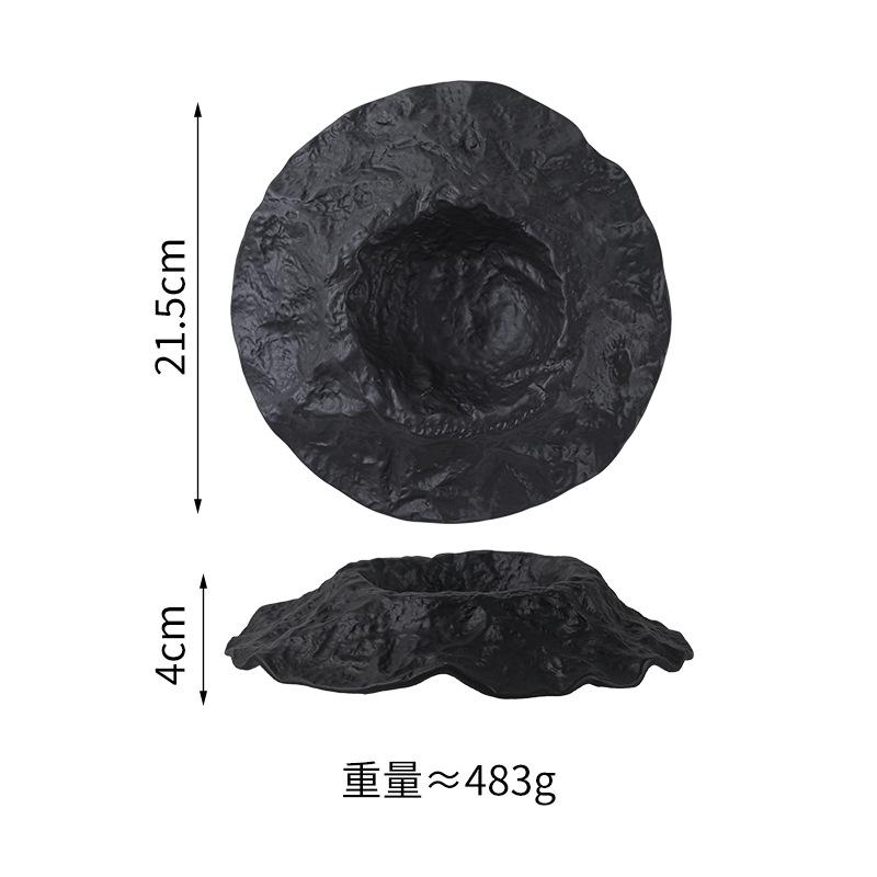 Salad plate commercial cold dish irregular tableware hotel pwestern food plate ceramic dessert plate oblique mouth