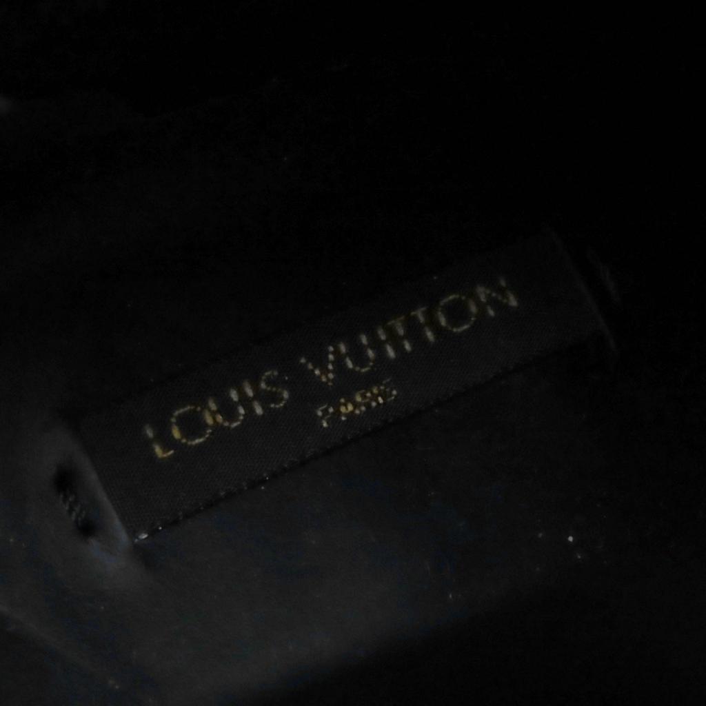 Great LOUIS VUITTON Booties Buckle wedge leather short boots black leather 35 Used
