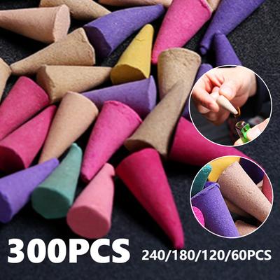 60-300PCS Fragrance Incense Cone Mixed Natural Reflux Tower Incense Anxiety Relief Aromatherapy Scented Meditation Relaxation