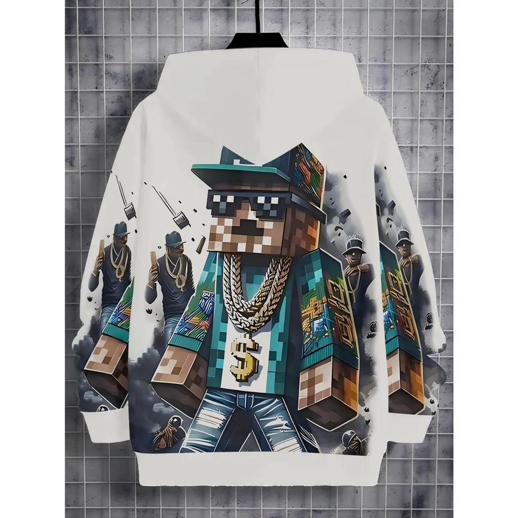 Neuer Anime-Hoodie, 3D-Cartoon-Kinderbekleidung für Jungen und Mädchen, langärmlige Herbstkleidung, geeignet für Kinder im Alter von 5-14 Jahren