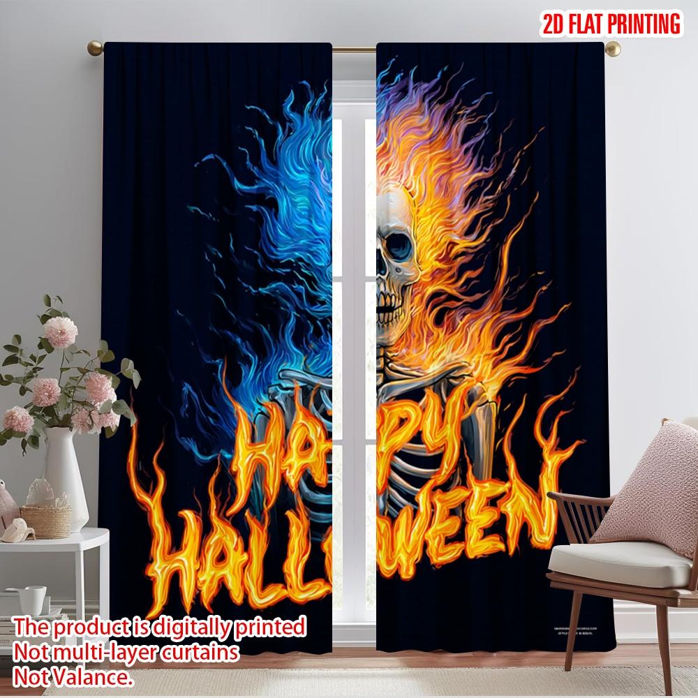 

2pcs,2D plane printing Creative Curtains halloween ghost (14) Versatile Fabric (without rod) Room Decor Ldeal for Bedroom Living 52.50×116.00 CM 2pcs
