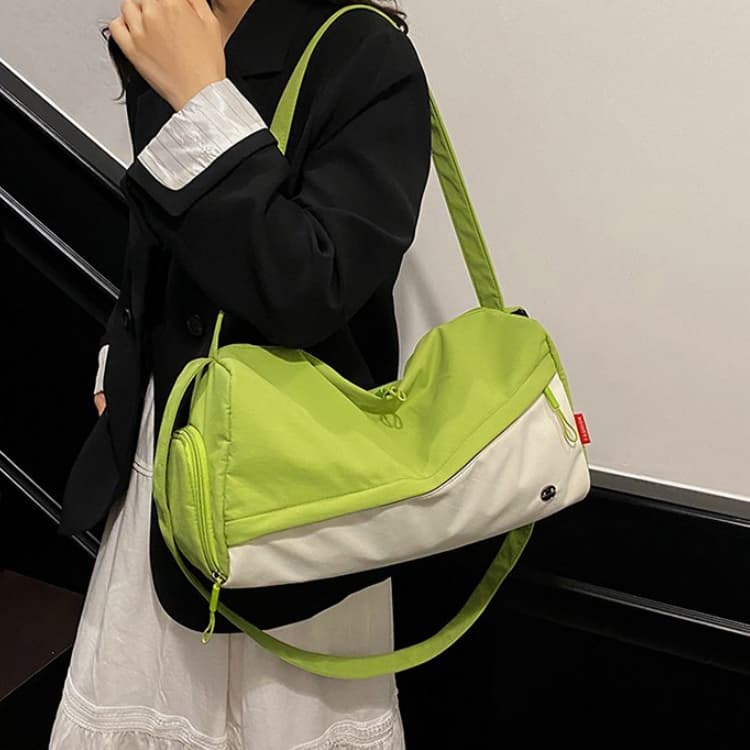 Color-blocked wet and dry separation gym bag travel bag