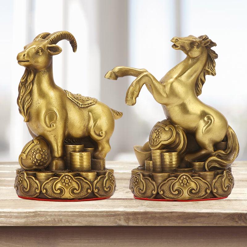 12 Chinese Pure Copper Zodiac Animal Figurines Set, Rat, Ox, Tiger, Rabbit, Dragon, Snake, Horse, Goat, Monkey, Rooster, Dog,Pig