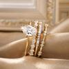 4 Pcs Stackable Rings for Women, Sparkly Cubic Zirconia Rings, Minimalist Statement Wedding Engagement Promise Rings