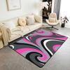 Erosebridal Pink Grey Black Abstract Area Rug 3x5 Geometric Spiral Modern Rug for Bedroom Living Room Abstract Stripe Ombre Fluid Carpet Dec