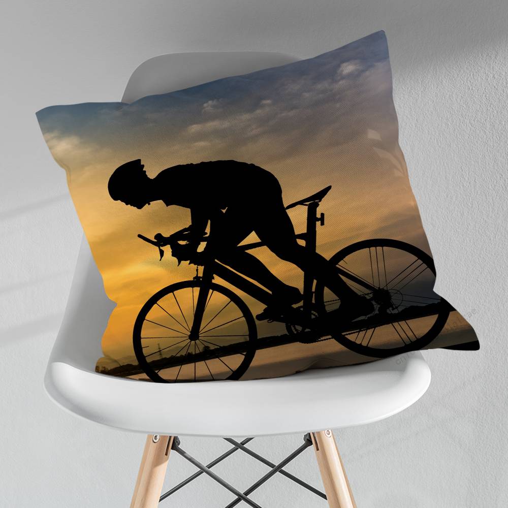 Leisure Art Sunset Cycling Pillow Case For 30x30cm45x45cm55x55cm For Home Bedroom Decoration And Protector